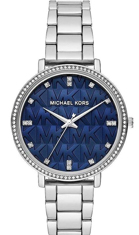 Michael Kors Pyper Blue Dial Silver Steel Strap Watch For Women