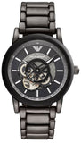 Emporio Armani Meccanico Automatic Black Dial Black Steel Strap Watch For Men - AR60010