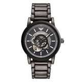 Emporio Armani Meccanico Automatic Black Dial Black Steel Strap Watch For Men - AR60010