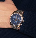 Tissot PR 100 Chronograph Blue Dial Silver Mesh Bracelet Watch for Men - T101.417.11.041.00