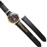 Versace V-Circle Manifesto Edition Black Dial Black Leather Strap Watch for Men - VBQ050017