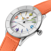 Breitling Superocean Heritage '57 Pastel Paradise White Dial Orange Leather Watch for Women - A10340A11A1X1