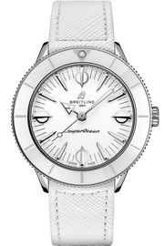 Breitling Superocean Heritage '57 Pastel Paradise White Dial White Leather Strap Watch for Women - A10340A71A1X1