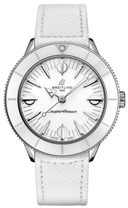 Breitling Superocean Heritage '57 Pastel Paradise White Dial White Leather Strap Watch for Women - A10340A71A1X1