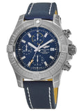 Breitling Avenger Chronograph 45mm Blue Dial Blue Calfskin Strap Watch for Men - A13317101C1X2