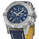 Breitling Avenger Chronograph 45mm Blue Dial Blue Calfskin Strap Watch for Men - A13317101C1X2