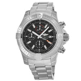 Breitling Super Avenger Chronograph 48 Black Dial Silver Steel Strap Watch for Men - A13375101B1A1