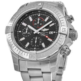 Breitling Super Avenger Chronograph 48 Black Dial Silver Steel Strap Watch for Men - A13375101B1A1