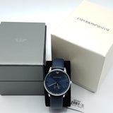 Emporio Armani Analog Quartz Blue Dial Blue Leather Strap Watch For Men - AR1647