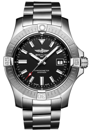 Breitling Avenger Automatic 43mm Black Dial Silver Steel Strap Watch for Men - A17318101B1A1