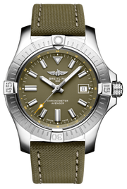 Breitling Avenger Automatic GMT 43 Green Dial Green Nylon Strap Watch for Men - A17318101L1X1