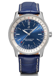 Breitling Navitimer Automatic 38mm Blue Dial Blue Leather Strap Mens Watch - A17325211C1P1