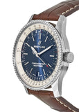 Breitling Navitimer Automatic 38mm Blue Dial Brown Leather Strap Mens Watch - A17325211C1P2