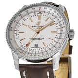 Breitling Navitimer Automatic 41 White Dial Brown Leather Strap Watch for Men - A17326211G1P2