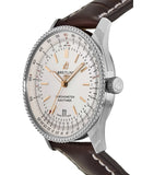 Breitling Navitimer Automatic 41 White Dial Brown Leather Strap Watch for Men - A17326211G1P2