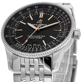 Breitling Navitimer Automatic 41mm Black Dial Silver Steel Strap Watch for Men - A17326241B1A1