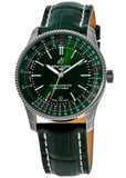 Breitling Navitimer Automatic 41mm Green Dial Green Leather Strap Watch for Men - A17326361L1P1