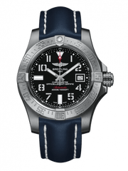 Breitling Avenger II Seawolf Stainless Steel 45mm Blue Leather Strap Mens Watch - A1733110/BC31/112X