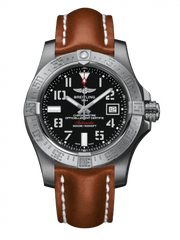 Breitling Avenger II Seawolf Stainless Steel 45mm Volcano Black Leather Strap Mens Watch - A1733110/BC31/434X