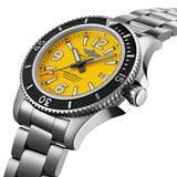 Breitling Superocean II Automatic 44mm Yellow Dial Silver Steel Strap Watch for Men - A17367021I1A1