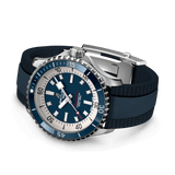 Breitling Superocean Automatic 42mm Blue Dial Blue Rubber Strap Watch for Men - A17375E71C1S1