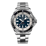 Breitling Superocean Automatic 44mm Blue Dial Silver Steel Strap Watch for Men - A17376211C1A1