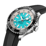 Breitling Superocean Automatic 44 Turquoise Dial Black Rubber Strap Watch for Men - A17376211L2S1