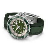 Breitling Superocean Automatic 44 Green Dial Green Rubber Strap Watch for Men - A17376A31L1S1