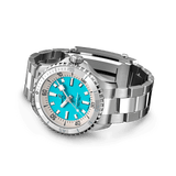 Breitling Superocean Automatic 36 Turquoise Dial Silver Steel Strap Watch for Men - A17377211C1A1