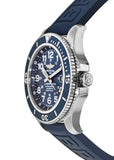 Breitling Superocean II 44mm Blue Dial Blue Rubber Strap Watch for Men - A17392D8/C910/158S/A20SS.1