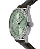 Breitling Navitimer Automatic 35 Green Dial Green Leather Strap Watch for Women - A17395361L1P1