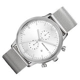 Emporio Armani Classic Chronograph Quartz Silver Dial Silver Mesh Bracelet Watch For Men - AR0390