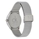 Calvin Klein Minimal White Dial Silver Mesh Bracelet Watch for Men - K3M22126