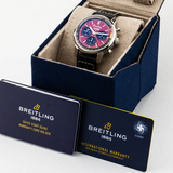 Breitling Top Time B01 Chevrolet Corvette Red Dial Black Leather Strap Watch for Men - AB01761A1K1X1