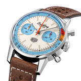 Breitling Top Time Deus Limited Edition White Dial Brown Leather Strap Watch for Men - A233112A1A1X1