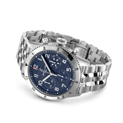 Breitling Avi Chronograph 42 Tribute to Vought F4U Corsair Blue Dial Silver Steel Strap Watch for Men - A233801A1C1A1