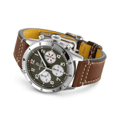 Breitling Avi Chronograph 42 Curtiss Warhawk Green Dial Brown Leather Strap Watch for Men - A233802A1L1X1
