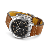 Breitling Avi Chronograph 42 P-51 Mustang Black Dial Brown Leather Strap Watch for Men - A233803A1B1X1