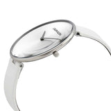 Calvin Klein Full Moon White Dial White Leather Strap Watch for Women - K8Y231L6