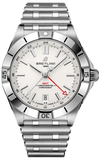 Breitling Chronomat GMT 40 White Dial Silver Steel Strap Watch for Men - A32398101A1A1