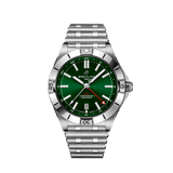 Breitling Chronomat GMT 40 Green Dial Silver Steel Strap Watch for Men - A32398101L1A1