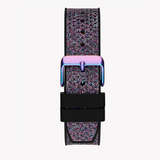 Guess Multifunction Analog Purple Dial Black Rubber Strap Watch For Women - GW0620L4