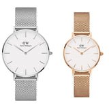 Daniel Wellington Petite Sterling Quartz White Dial Silver Mesh Bracelet Watch For Men - DW00100306