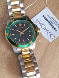 Movado Series 800 Chronograph Green Dial Two Tone Steel Strap Watch For Men - 2600148