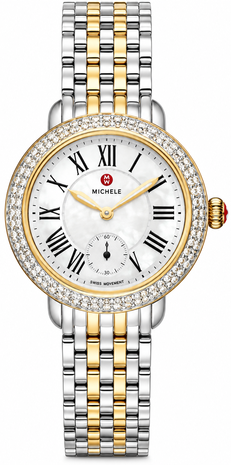 Michele Serein Mother of Pearl Dial Two Tone Steel Strap Watch for Women - MWW21B000015