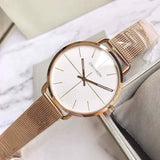 Calvin Klein Even White Dial Rose Gold Mesh Bracelet Watch for Women - K7B21626