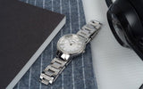 Fossil Virginia Silver Dial Silver Steel Strap Watch for Women - ES3282