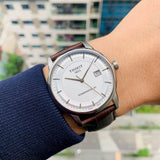 Tissot Luxury Powermatic 80 Silver Dial Brown Leather Strap Watch Untuk Pria - T086.407.16.031.00