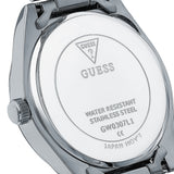 Guess Luna Diamonds Blue Dial Silver Steel Strap Watch for Women - GW0307L1