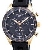 Tissot PRS 516 Chronograph Black Dial Jam Tangan Tali Kulit Hitam Untuk Pria - T100.417.36.051.00